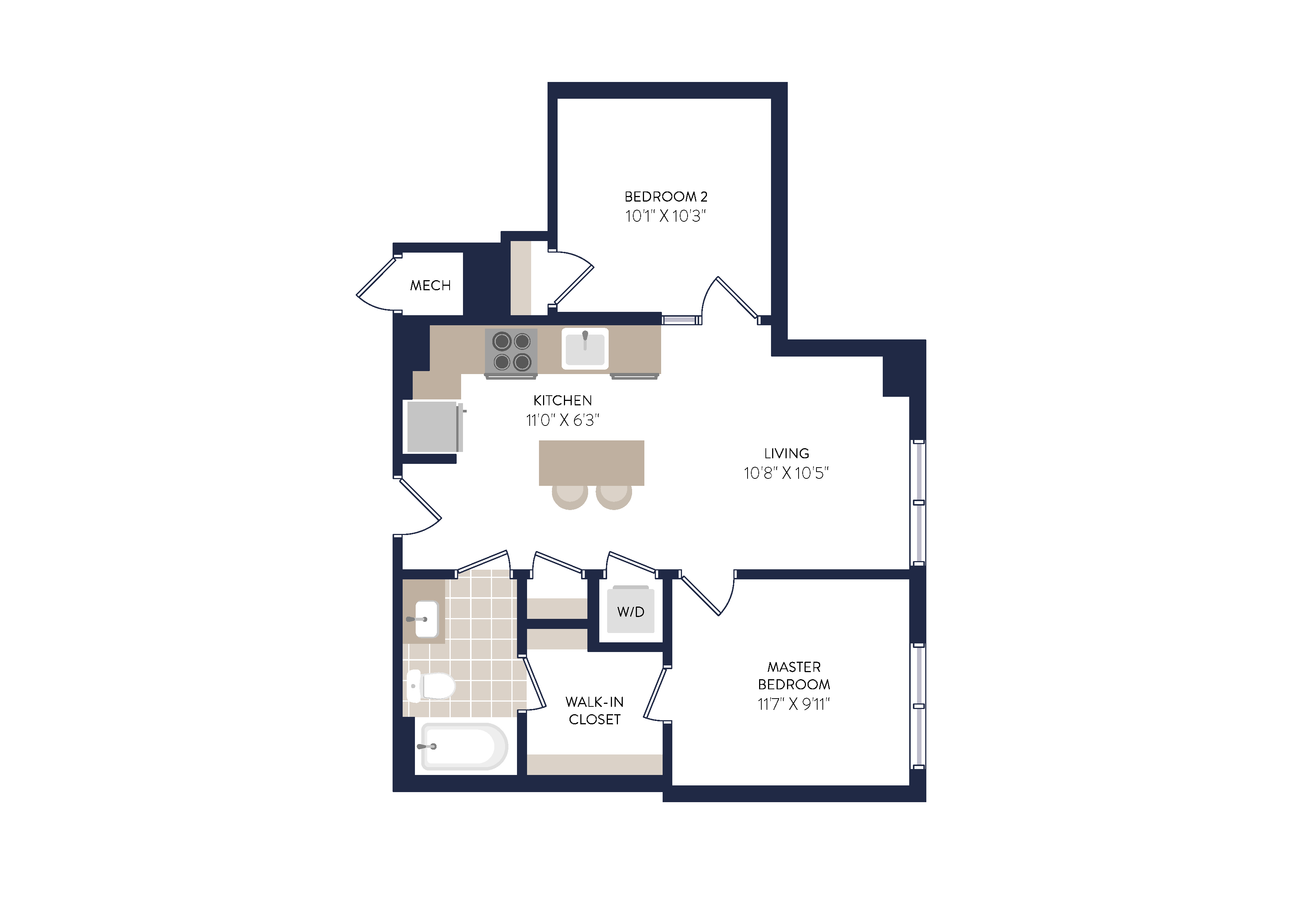 a floor plan of a bedroom apartment